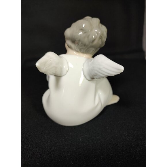 Lladro Thinking Sitting Angel Boy Cherub 4" Figurine #4539, Vintage - Picture 9 of 10